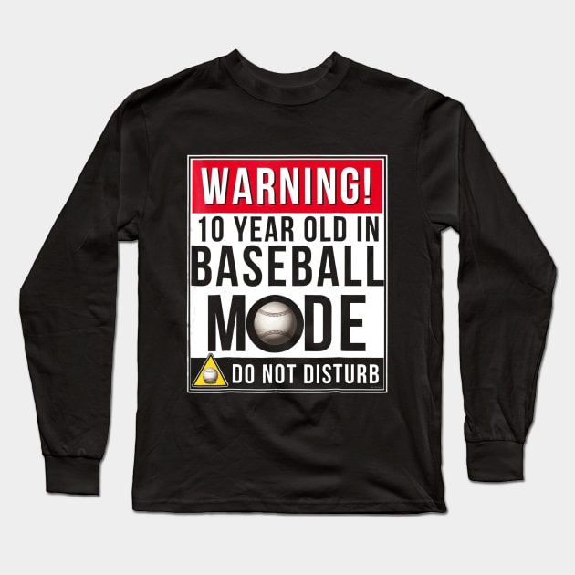 Baseball 10th Birthday Long Sleeve T-Shirt by Vigo